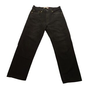 Levis 550 Relaxed Fit Black Denim Jeans Men's 38x32 Tapered Leg Five Pocket